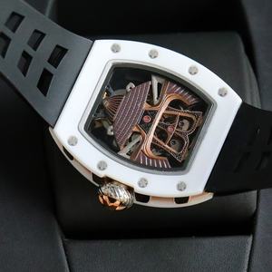 Montre automatique mécanique de haute qualité, résistante à l'eau, avec tourbillon, bracelet en caoutchouc et céramique, style sport moderne avec gravure samouraï - Product Image 5