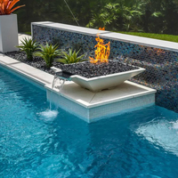 Fontaine d'eau moderne en acier inoxydable 304 Water Faery, nouveau design, cascade de feu pour jardin, piscine, décoration extérieure