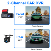 Kamera Dasbor IPS 3.2 Inci Depan 4K + Kamera Belakang 2K Dual-Lens DVR Mobil WiFi GPS Penglihatan Malam Rekaman Loop Perekam Video OEM