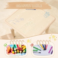 Table d'étude ergonomique moderne en plastique SINKIPA pour enfants, hauteur réglable, 60*60 cm, table carrée pour la maison, l'école, la cuisine, le salon