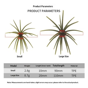 Esca Artificiale Morbida a Forma di Riccio Marino Biomimetico Galleggiante con Anello <span class=keywords><strong>in</strong></span> Acciaio Inox Nero <span class=keywords><strong>per</strong></span> la <span class=keywords><strong>Pesca</strong></span> al Bass - Product Image 4