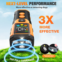 Dispositif anti-chien ultrasonique portatif 3X, 1800 mAh, portée de 23 pieds, 4 modes de fonctionnement, 5 niveaux réglables, répulsif pour chiens avec lampe torche