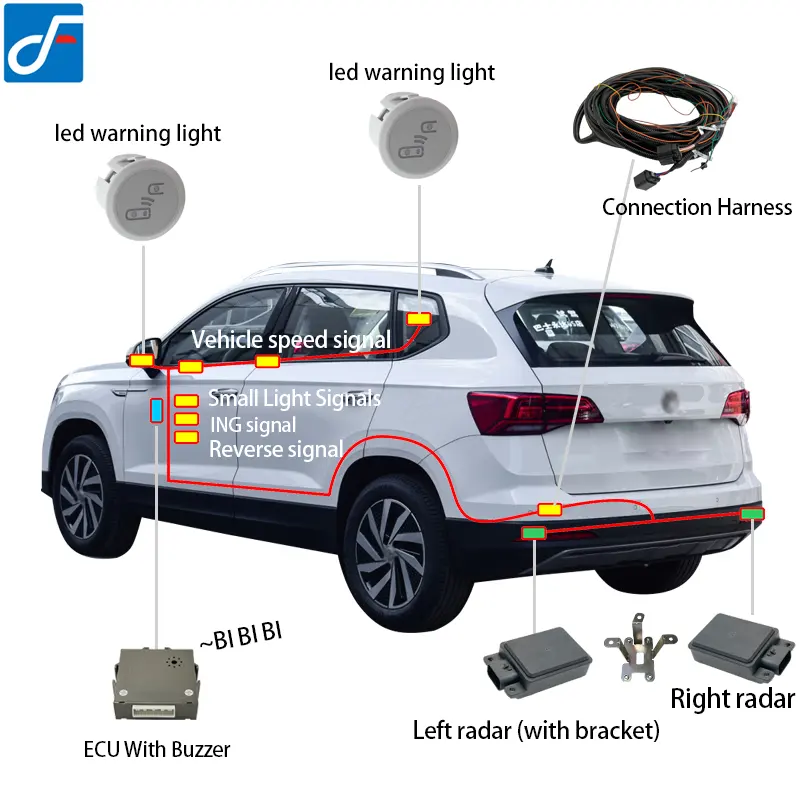 Blind spot monitor di rilevamento assist di avviso di collisione di sistema per mercedes benz v260l classe auto accessori camion parti del corpo kit