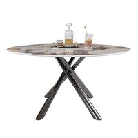 Table à manger extensible de luxe d'origine usine avec plateau en céramique transformable et pieds en métal