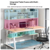 Bureau intégré avec étagère, bureau d'ordinateur de bureau pour la maison et la chambre, bureau d'étudiant pour maison de location, bureau d'écriture simple, bureau d'apprentissage