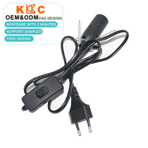 Cable de Extensión con Interruptor de Intensidad para Lámpara de Sal, Portalámparas E14 E12 E26 E27, Enchufe Europeo de 2 Pines - Product Image 1