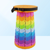 Petit tabouret pliable de voyage en plein air, chaise de pêche réglable et rétractable, petit tabouret de camping