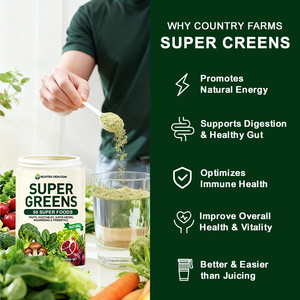 Suplemen Super Greens Super <span class=keywords><strong>Food</strong></span> Powder Buah, Sayuran, Jamur & Probiotik untuk Mendukung Energi - Product Image 4