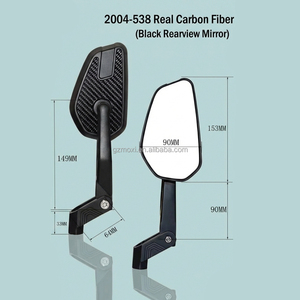 SHENAO Nuovi Specchietti <span class=keywords><strong>Moto</strong></span> Pieghevoli Convessi Superiori in Vera Fibra di Carbonio per Retrofit/Aggiornamento BAJAJ TVS Apache RTR 160 / 200 Regolabili - Product Image 3