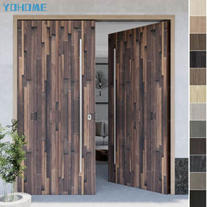 Puertas de entrada dobles modernas de Australia, <span class=keywords><strong>puerta</strong></span> de madera de <span class=keywords><strong>doble</strong></span> <span class=keywords><strong>hoja</strong></span> <span class=keywords><strong>Exterior</strong></span>, diseño de <span class=keywords><strong>puerta</strong></span> principal <span class=keywords><strong>doble</strong></span> de madera maciza para Villa - Product Image 3