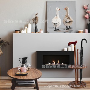 Paragüero de pie de madera maciza para interiores, estilo retro, con soporte para bastones, estante de almacenamiento y exhibición para sala de estar - Product Image 1