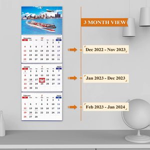 Wall <strong>Calendar</strong> 2023-2024 Monthly <strong>Calendar</strong> 3 Month Display 2023 <strong>Calendar</strong> (Folded in One Month) for Office School Home - Product Image 4