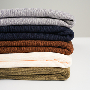 320G Dày Sườn Đan Jacquard Sọc Vải 100% <span class=keywords><strong>Polyester</strong></span> Vải Cho Áo Mùa Thu Mùa Đông Quần Áo - Product Image 3