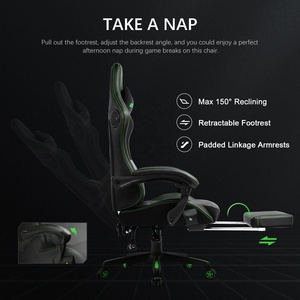 Bon marché Offres personnalisées Fauteuil de jeu <span class=keywords><strong>Scorpion</strong></span> Pro en cuir PU noir pour joueurs Repose-pieds Ordinateur PC Jeu Sillas avec haut-parleurs - Product Image 4