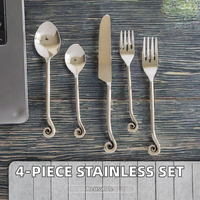 Ensemble de couverts en acier inoxydable 18/8 de qualité supérieure, finition miroir, cadeaux d'affaires personnalisés, vaisselle, ustensiles de cuisine, décoration de la maison