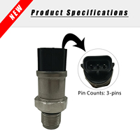 Capteur de pression haute performance en acier inoxydable KM16-S30 compatible avec les excavatrices SH240-5 SH200, pièces hydrauliques robustes pour l'exploitation minière