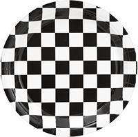 9 pouces blanc 350gsm CMJN voiture de course drapeau à carreaux plaque de papier jetable écologique approuvé par la FDA pour les fêtes