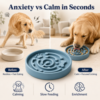 Bol à lécher apaisant pour chien en silicone, distributeur lent pour soulager l'anxiété, enrichissement, bain, toilettage, entraînement, bol interactif pour animaux de compagnie