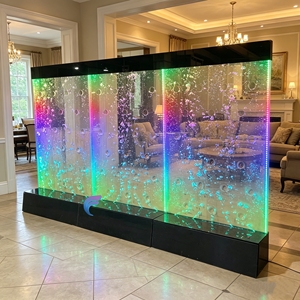 Mur à bulles d'eau LED, panneau à bulles d'eau, fontaine d'intérieur, séparateur de pièce, mur aquatique, écran à bulles en acrylique - Product Image 6