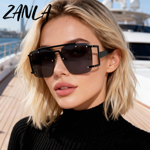 Gafas de sol cuadradas sin montura extragrandes para <span class=keywords><strong>hombre</strong></span>, nueva moda 2026, <span class=keywords><strong>lentes</strong></span> antirreflectantes con degradado para mujer, gafas de conducción de doble viga - Product Image 2