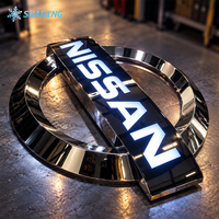 Panneau publicitaire LED personnalisé pour concessionnaires automobiles 4S en extérieur, en acrylique et acier inoxydable, illuminé, pour salle d'exposition automobile