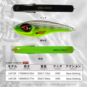 Nouvelles leurres <span class=keywords><strong>de</strong></span> pêche artificielles 115mm 32g pour gros gibier, Jerkbait, Pencil Bait, Vibra-Hard Pike, Crank Bait, Fish JERKBAIT - Product Image 2