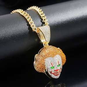<span class=keywords><strong>Rock</strong></span> Punk placcato oro catena cubana donna uomo pieno diamante dollaro Boss regina croce cuore re leone Hip Hop collana gioielli - Product Image 5