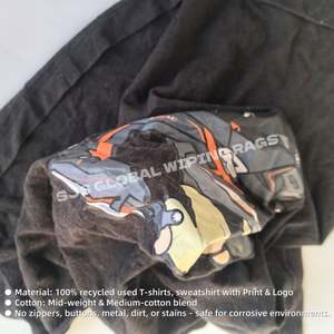 Trapos de Pintor, Trapos de Taller, Trapos de Tela Reciclada, Trapos de Algodón de Alta Calidad, Trapos de Camiseta, Trapos Industriales de Colores Mezclados, 10 kg - Product Image 4