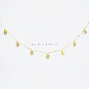 PCX Bijoux Personnalisé En Gros Réel Fine Colliers Dropshipping Valentine Cadeau Petite Amie 18kara 14Kara Or Sautoirs Colliers - Product Image 1