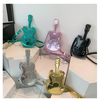 Sac bandoulière brillant en forme de guitare, original et mignon, pour femme, idéal pour les soirées et le style urbain