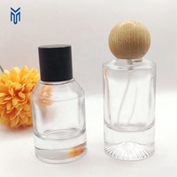 Bouteilles de parfum rondes 50ml, fournitures d'usine, bouteilles de parfum de luxe en verre