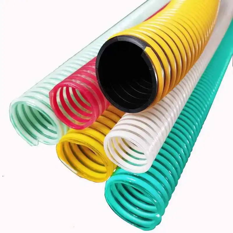 Orange Blue Yellow White Color Medium Duty Pump PVC Suction Delivery Water Hose With Corrugated Or Flat Surface