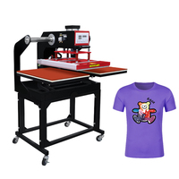 Nouvelle presse à chaud pneumatique semi-automatique à plat pour vêtements et t-shirts avec positionnement infrarouge – Garantie 1 an