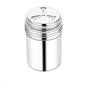 Bote de Especias de Acero Inoxidable con Acabado Espejo Cromado, Salero y Pimentero Ecológico, Apto para Lavavajillas, para Orégano, Chile en Hojuelas y Condimentos - Product Image 1