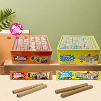 Golosinas dulce crujiente leche Chocolate sabor sándwich inflado rollo fibra trigo oblea galleta palo postre aperitivo