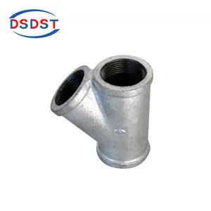Galvanised Banded Malleable Iron Pipes and Fittings Tee cast iron 45 degree Y tee plumbing accessories materials