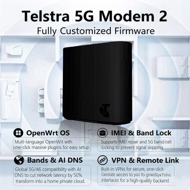 Telstra 5G Modem 2-Enterprise CPE with WiFi 6 4 LAN Ports 2.4G/5G Dual-Band