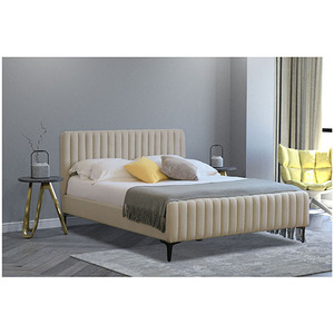 ALISSA Contemporary <b>Bed</b> Elegant Design Modern Velvet Fabric Upholstery Solid Wood <b>Frame</b> Available King <b>Queen</b> Double Single <b>Sizes</b> - Product Image 6