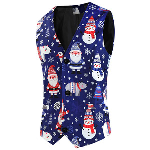 <span class=keywords><strong>Costume</strong></span> imprimé en 3D de <span class=keywords><strong>Noël</strong></span> pour <span class=keywords><strong>homme</strong></span> Costumes décontractés trois pièces à simple boutonnage de taille européenne - Product Image 3