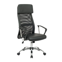 Appui-tête minimaliste en cuir synthétique noir Accoudoir Chaise de conférence pivotante Mobilier de bureau