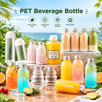 Bouteille de boisson vide en PET, conteneur pour jus, lait, thé, avec logo personnalisé, bouchon à vis, couvercle sport, bouteille en plastique