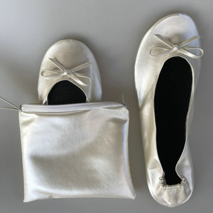 Zapatillas de Ballet Desechables para Regalo de Boda, Plegables, Planas, con Correa Ajustable, para Primavera y Verano, para Después de la Fiesta, al por Mayor - Product Image 1