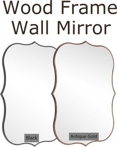 <span class=keywords><strong>Grand</strong></span> <span class=keywords><strong>miroir</strong></span> mural vintage à bordures ondulées, cadre en <span class=keywords><strong>bois</strong></span> bronze, <span class=keywords><strong>miroir</strong></span> décoratif antique pour salon, couloir, chambre, décoration intérieure - Product Image 4