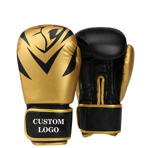 หนังแท้ที่กำหนดเองทำสีดำมวยถุงมือ - Product Image 1