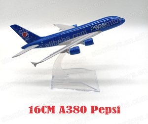 Usine directement 16CM alliage A380 modèle d'avion 1:400 moulé sous pression Pepsi vente chaude avion pour la collecte cadeau personnalisable - Product Image 2