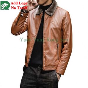 เสื้อแจ็คเก็ตหนังกลับสไตล์อเมริกันเรโทรสำหรับผู้ชาย รุ่นสปริงและออทัมน์  แบบไล่เฉดสี  ทรงนักบิน - Product Image 3