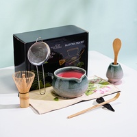 Ensemble Matcha en Céramique avec Logo Personnalisé du Fabricant, Bol à Bec de Grenouille Mignon, Fouet en Bambou