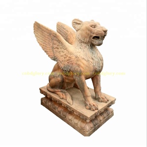 야외 정원이나 거리 풍경에 대한 현대적인 디자인 붉은 대리석 호랑이 동상 일몰 글로우 아트 조각 1 년 보증 - Product Image 6