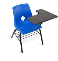Chaise de formation avec tablette d'écriture et support sous le siège, siège en plastique avec poignée, dossier durable, chaise de classe