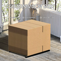 Jiusen Z-4 #   Boîtes rectangulaires à fentes en carton ondulé simple, 20*20*20cm, économiques, recyclables, avec logo personnalisé pour cosmétiques